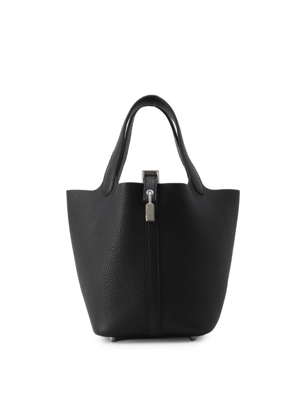 Hermes Handbag Picotin Lock PM Black Silver Taurillon Clemence